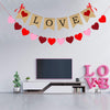 2 Pack Love Burlap Heart Felt Banner for Valentines Day Decorations-| No DIY | Valentines Day Decor | Valentine's Day Mantle Decor | Heart Garland for Valentines Day Decorations