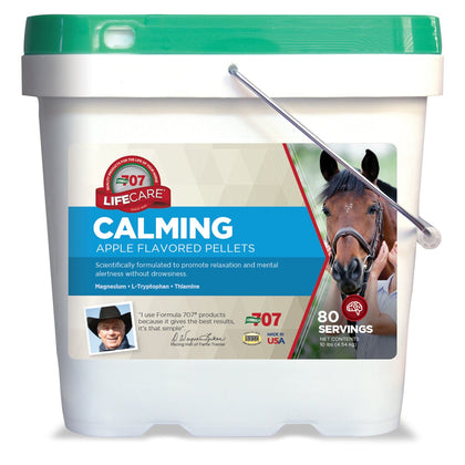 Formula 707 Calming Equine Supplement 10LB Bucket - 80 Servings - Anxiety Relief and Enhanced Focus for Horses - L-Tryptophan, Thiamine & Magnesium