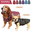 Kuoser Cozy Waterproof Windproof Reversible British Style Plaid Dog Vest Winter Coat Warm Dog Apparel for Cold Weather Dog Jacket for Small Medium Large Dogs with Furry Collar (XS - 3XL),Red M