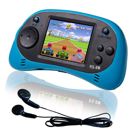 EASEGMER 16 Bit Kids Handheld Games Built-in 220 HD Video Games, 2.5 Inch Portable Game Player with Headphones - Best Travel Electronic Toys Gifts for Toddlers Age 3-10 Years Old Children (Blue)
