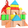 Large Wooden Building Blocks Set - Educational Preschool Learning Toys with Carrying Bag, Toddler Blocks Toys for 3+ Year Old Boy and Girl Gifts