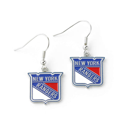 Aminco NHL New York Rangers Logo Dangler Earrings Size 2.5