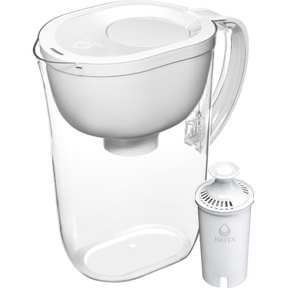 Brita Large Water Filter Pitcher for Tap and Drinking Water with SmartLight Filter Change Indicator + 1 Standard Filter, Lasts 2 Months, 10-Cup Capacity, Bright White