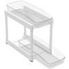 YAYMEW Under Sink Organizer, 2 Tier Under Sink Sliding Drawer Cabinet Basket Organizer, Bathroom Standing Rack, Bath Collection Baskets, Multi-purpose Storage Shelf for Kitchen Bathroom