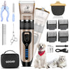 Gooad Dog Clippers,Professional Dog Grooming Kit, Cordless Dog Grooming Clippers for Thick Coats, Dog Hair Trimmer, Low Noise Dog Shaver Clippers,Quiet Pet Hair Clippers for Dogs Cats
