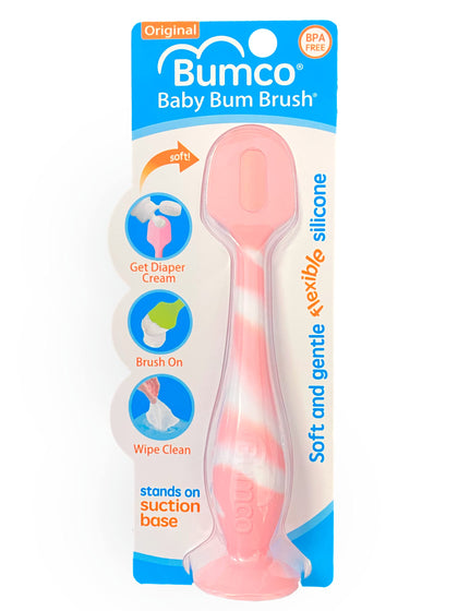 Bumco Baby Diaper Rash Cream Applicator - Baby Bum Brush Diaper Cream Spatula for Butt Paste Diaper Cream - Newborn Baby Essentials, Perfect for Baby Registry, Baby Shower Gifts - Light Pink Swirl