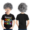 Miltrs Kids 100 Days of School Costume for Boys Old Man Costume Grandpa Dress up Accessories Happy 100 Days T-Shirt