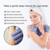 Evridwear Exfoliating Glove for Shower Man and Women, Dual Texture Bath Body Scrub Gloves Dead Skin Cell Remover forHome Spa, Massage,with Hanging Loop (1 Pair Heavy)