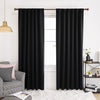 Deconovo Blackout Curtains 84 Inches Long, Black Blackout Curtains for Bedroom - 2 Panels, 52x84 Inch, Room Darkening Curtains for Living Room, Back Tab and Rod Pocket Black Curtains
