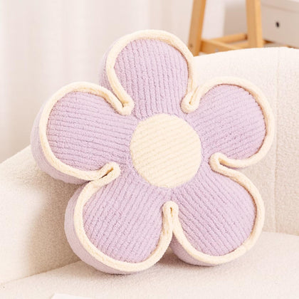 Kcvvcr Flower Pillow, Soft Flower Shaped Floor Cushion, Flower Decorative Throw Pillow, Cute Flower Seating Cushion, Flower Room Décor Plush Pillows for Sofa Couch Bed (13.7 Inch, Lavender)