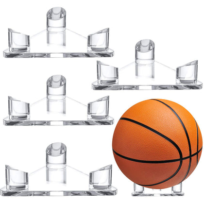 4 Pieces Acrylic Ball Stand Holder Display Stand Clear Sports Ball Storage Display for Footballs Basketballs Volleyballs Soccer Balls Bowling Ball Display