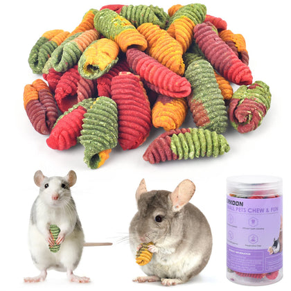 ERKOON Chinchilla Treats, Chew Toys for Teeth for Rabbit Guinea Pig Gerbil Rat Dwarf Hamster (Treats)