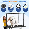 Pawaboo Pet Grooming Arm with Clamp, H-Shape Dog Grooming Table Arm with Adjustable Loops, 43 Height Adjustable Pet Dog Grooming Stand for Medium Large Pet, Heavy Duty Metal Dog Grooming Holder