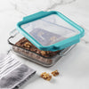 Anchor Hocking 8 In Sq Oven Basics Cake W/Teal Truefit Lid (2)