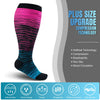 bropite 3 Pairs Plus Size Christmas Compression Socks for Women & Men Wide Calf Xmas Compression Socks 20-30mmhg Extra Large Knee High Support for Running