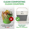 AIRNEX Collapsible Food Waste Bin with Lid - 1 Gallon Food Waste Caddy for Kitchen Made of Wheat Straw - Odor Free Compost Bin with Compostable Trash Bags and Carbon Filters
