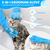 Pecute Pet Grooming Gloves, Heat Resistant Cat Bathing Gloves with High-Density Teeth, Silicone Dog Bathing Gloves with Enhanced Five Finger Design, Bathing and Massaging for Dogs and Cats Blue
