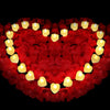 Red Rose Petals Set, 1000 Pieces Artificial Rose Petals with 24 Pieces LED Tea Lights Candles,Rose Petals for Romantic Night for Her set, Proposal Decorations for Women, Wedding, Bedroom, Anniversary