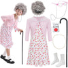 ZeroShop 100th Day of School Kids Old Lady Costume Girls Granny Dress 100 Year Grandma-4