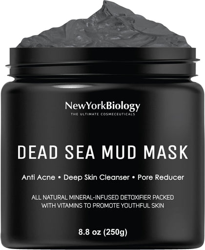 New York Dead Sea Mud Mask - Pore Reducer for Acne and Oily Skin, Natural Skincare Tightens Skin for Healthier Complexion - 8.8 oz