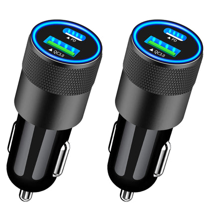 USB-C Car Charger Fast Charging Adapter, Rombica 2Pack 66W Type-C PD&QC3.0 Power Cigarette Lighter USB Car Charger for iPhone 15/15 Pro/15 Pro Max/14/13/12/11/XS/XR/X/iPad/Galaxy S23/S22/S21/Pixel/LG