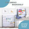 Humble Crew, Grey/White Kids Book Rack Storage Bookshelf, 4 Tiers