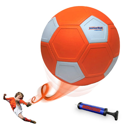 Kickerball - Curve and Swerve Soccer Ball/Football Toy - Kick Like The Pros, Great Gift for Boys and Girls - Perfect for Outdoor & Indoor Match or Game (Orange)