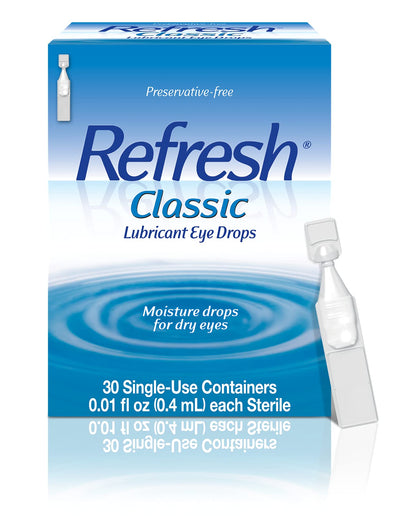 Refresh Classic Lubricant Eye Drops, Preservative-Free, 0.01 Fl Oz Single-Use Containers, 30 Count (Pack of 1)