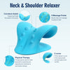 Neck Stretcher for Pain Relief, Neck and Shoulder Relaxer Cervical Traction Device Pillow for Muscle Relax and TMJ Pain Relief (Blue)