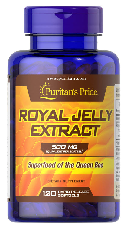 Puritan's Pride Royal Jelly 500 mg-120 Softgels (Packaging May Vary)