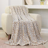 FY FIBER HOUSE Flannel Fleece Throw Blanket with 3D Leopard Print, 50