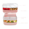 Bentgo Classic - All-in-One Stackable Bento Lunch Box - Modern Style and Design Includes 2 Containers, Built-in Plastic Utensil Set, and Nylon Sealing Strap (Blush Marble)