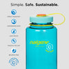 Nalgene Sustain Tritan BPA-Free Water Bottle Made with Material Derived from 50% Plastic Waste, 32 OZ, Wide Mouth, Seafoam