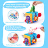 Baby Tissue Box Toy - Baby Toys 6-12 Months+ Montessori Toys for 6 Month Old with Textured Tails, Cloth Tissues, Crinkle, Squeaky Sounds, Mirror - Christmas Stocking Stuffers 9 Month Old Toys