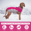 FUAMEY Dog Coat,Warm Dog Jacket Winter Coat Paded Dog Fleece Vest Reflective Dog Cold Weather Coats with Built in Harness Waterproof Windproof Dog Snow Jacket Clothes with Zipper Rose Red X-Large