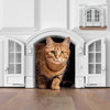 Purrfect Portal French Cat Door - Stylish No-Flap Cat Door Interior Door for Average-Sized Cats Up to 20 lbs, Easy DIY Setup, Secured Installation in Minutes, No Training Needed, 7.13 x 8.32