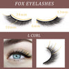 Veleasha Fox Eye Lashes L Curl Fluffy False Eyelashes 5 Pairs Pack Bratz Cat Eye Lashes Wispy & Lightweight Fake Eyelashes for Doll Eye Makeup (Foxy 04)