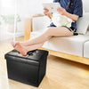 Bsketa Storage Ottoman, Folding Foot Stool with Thicker Foam Padded Seat Small Leather Storage Ottoman Bench Foot Rest for Living Room Foldable Coffee Table 17x13x13in,Black