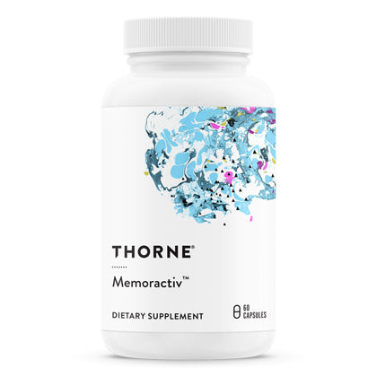 THORNE Memoractiv - Nootropic Brain Supplement for Focus, Creativity, and Concentration - Ashwagandha, Ginkgo, Lutemax, Bacopa, Pterostilbene - Gluten-Free, Dairy-Free - 60 Capsules - 30 Servings
