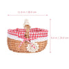 Cabilock Woven Flower Basket Rattan Picnic Basket with Liner and Handle Oval Wicker Linen Floral Storage Basket Easter Eggs Holder Kids Toy Tote for Easter Holiday Camping Home Decor Woven Planter