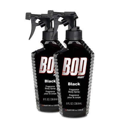 BOD Man Fragrance Body Spray, Black, 8 fl oz (Pack of 2)