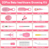Baby Healthcare and Grooming Kit, 20 in 1 Baby Safety Set Newborn Nursery Health Care Set with Hair Brush Scale Nail Clippers for Baby Girls Boys(20 Kits Pink)