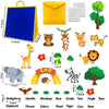 WJFNKXKL Zoo Animals Felt Flannel Board and Story Pieces for Toddlers Preschool Early Learning Interactive Storytelling Foldable Double Sided Play Kit