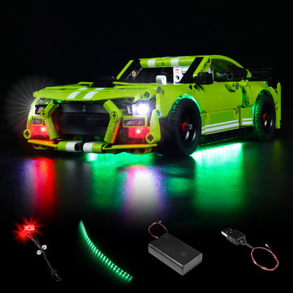 VONADO LED Light Kit for Lego Technic Ford Mustang Shelby GT500 42138, DIY Lighting Compatible with Lego Mustang 42138 (NO Lego Model), Creative Décor Lego Light Set as Gift for Kids (ONLY Light)