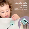 Watch Your Mouth Baby Proof Cord Cover | Award-Winning USB Charger Cover for Baby Proofing Cords | BPA & Phthalate-Free Charger Cover Protector | Electrical Safety Baby Products, (3-Pack, Dusty Aqua)