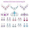NINAOR 56 Pack Princess Jewelry for Girls Princess Dress Up Accessories Kids Play Jewelry for Girls Included Crown Wand Necklace Bracelet Rings Earrings Great as Princess Party Decoration