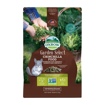 Oxbow Animal Health Garden Select Chinchilla Food, Garden-Inspired Recipe for Chinchillas of All Ages, No Soy or Wheat, Non-GMO, Made in The USA, 3 Pound Bag