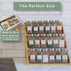 ECLECTICS KC Wooden Spice Rack Organizer for Kitchen Drawer, Cabinet, and Countertop - Organic Bamboo- 3 Tier Shelf -Includes 48 Stickers & Anti-Slip Pads
