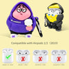 Cute Cartoon Character Airpods Case for 2nd/1st, Anti-Fall Soft Silicone Airpods 1&2nd Generation , Funny Kawaii Fashion 3D Case for AirPods 1&2nd with Keychain (Yellow)