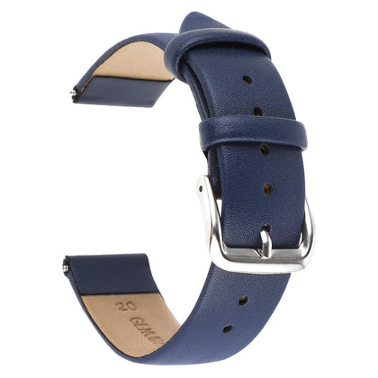 Amaxiu Vintage Leather Watch Band, Soft Calfskin Watch Strap Quick Release Universal Replacement Watchbands with Stainless Steel Silver Buckle 18mm 20mm 22mm for Men Women(20mm, Dark Blue)